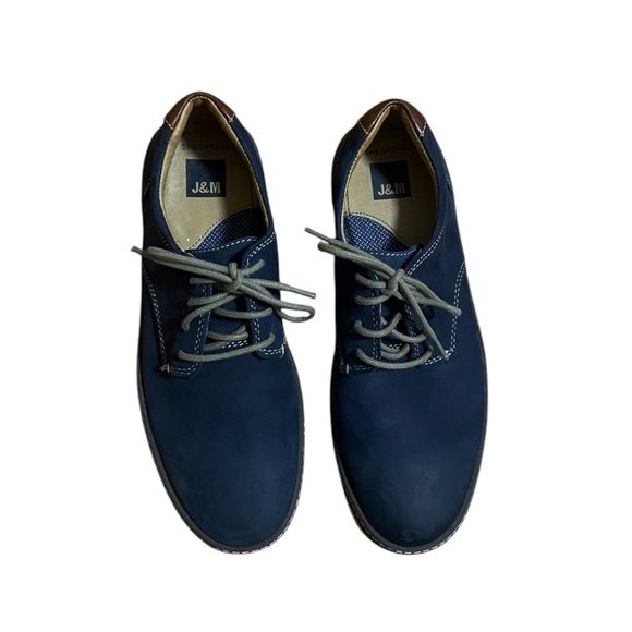 Johnston & Murphy Navy Oiled Full Grain McGuffey Plain Toe Derby Sneaker - Picture 1 of 7